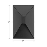 LED Outdoor Wall Wash, Black Sconce, Modern Porch Light, 650 Lumens, 5 CCT 2700K-5000K - 8 in. Height