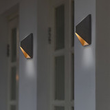 LED Outdoor Wall Wash, Black Sconce, Modern Porch Light, 650 Lumens, 5 CCT 2700K-5000K - 8 in. Height