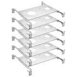 1"-6" Universal Rough-In Plate, New Construction Downlight Mounting Metal Plate Adjustable Hanger Bars (6 Pack)