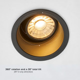 2 in. 5 CCT Adjustable LED Slim Regressed Eyeball Gimbal Downlight, Black Trim, 600 Lumens, Color Selectable 2700K-5000K, 360° Rotation
