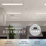 1'x4' LED Flat Panel Ceiling Light Fixture, Selectable Color Temperature / Wattage, Up to 4000 Lumens (4 Pack)