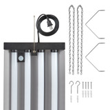 4 ft. LED Motion Sensor Shop Light Fixture, 10,000 Lumens, Linkable, Frosted Lens, 5000K Daylight