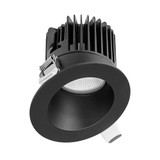 4 in. Slim Round Sloped Recessed Anti-Glare LED Downlight, Black Trim, Canless IC Rated, 900 Lumens, 5 CCT 2700K-5000K