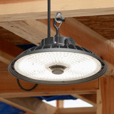 12 in. LED UFO High Bay Motion Sensor Light Fixture, Hardwired, 40,800 Lumens, 3 CCT 4000K-5700K, Selectable Wattage 150-240