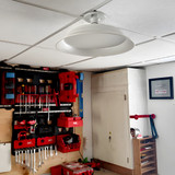 15" LED Low Bay Light, 50W, 6500 Lumens, 5000K Daylight, E26 w/ E39 Adapter, Screw-In UFO Fixture w/ Shade