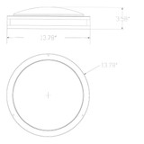 14 in. Satin Nickel LED Ceiling Mount Fixture, 5 CCT 2700K-5000K, 2100 Lumens, Dimmable