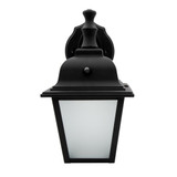 LED Porch Lantern Outdoor Wall Light, Black w/ Frosted Glass, Dusk to Dawn Sensor, 750 Lumens, 3000K Warm White - 11 in. Height