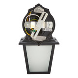 LED Porch Lantern Outdoor Wall Light, Black w/ Frosted Glass, Dusk to Dawn Sensor, 750 Lumens, 3000K Warm White - 11 in. Height