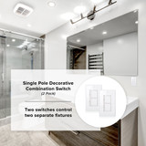 Single Pole Decorative Combination Switch White Wall Plates Included (2 Pack)
