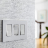 3 Gang Decorative Screwless Wall Plate, White (10 Pack)