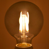 G25 LED Globe Edison Bulb, Yellow Filament Vanity Light Bulb, 40 Watt Equal, 2700K Warm White 500 Lumens (6 Pack) 