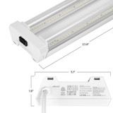 2 ft. Utility LED Shop Light Fixture, Linkable, Clear Lens 5000K Daylight 2500 Lumens