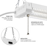 2 ft. LED Shop Light, Hanging Garage Light, Clear Lens