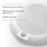 6 in. Round, Motion Sensor LED Ceiling Mount Light Fixture, 3000K Warm White, 600 Lumens