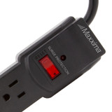 6 Outlet Power Strip - 300 Joules Surge Protection, Black (4 Pack)