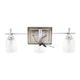 Chrome 3-Light LED Bath and Vanity Fixture, 2400 Lumens, 2700K Warm White ST19 Bulbs Included