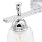 Chrome 3-Light LED Bath and Vanity Fixture, 2400 Lumens, 2700K Warm White ST19 Bulbs Included