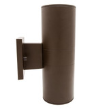 LED Cylinder Outdoor Wall Wash, Up and Down Sconce Light, 24 Watt, 1680 Lumens, 3000K Warm White, Brown - 12 in. Height
