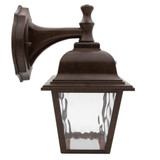 LED Porch Lantern Outdoor Wall Light, Aged Bronze w/ Clear Water Glass, Dusk to Dawn Sensor, 875 Lumens, 3000K Warm White - 11 in. Height