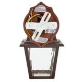 LED Porch Lantern Outdoor Wall Light, Aged Bronze w/ Clear Water Glass, Dusk to Dawn Sensor, 875 Lumens, 3000K Warm White - 11 in. Height