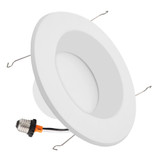 5 in. and 6 in. 2700K Retrofit Recessed LED Downlight, Smooth Baffle Trim, 950 Lumens, Warm White (4 Pack)