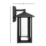 LED Outdoor Wall Light Seeded Glass, Dusk to Dawn Sensor, 1000 Lumens, 3000K Warm White - 15.5 in. Height