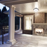 LED Outdoor Porch Ceiling Light, Black w/ Frosted White Lens, 1000 Lumens, 3000K Warm White