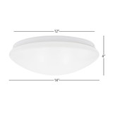14 in. LED Mushroom Light Flush Mount Ceiling Fixture, Dimmable, 3000K Warm White, 1600 Lumens