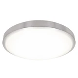 14 in. LED Round Flush Mount Ceiling Light, Brushed Aluminum Trim, Dimmable, 3000K Warm White, 1600 Lumens