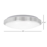 14 in. LED Round Flush Mount Ceiling Light, Brushed Aluminum Trim, Dimmable, 3000K Warm White, 1600 Lumens