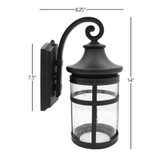 LED Outdoor Porch Light w/ Seeded Glass, Dusk to Dawn Sensor, 700 Lumens, 3000K Warm White  - 14 in. Height