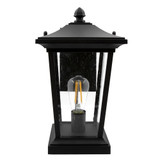 LED Outdoor Wall Light Seeded Glass, ST19 Bulb Included, 800 Lumens, 2700K Warm White - 15 in. Height