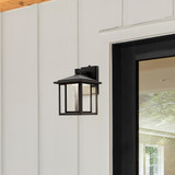 LED Outdoor Wall Light Seeded Glass, Dusk to Dawn Sensor, 1000 Lumens, 3000K Warm White - 11.5 in. Height