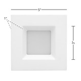 4 in. 5 CCT Retrofit Square Recessed LED Downlight, 800 Lumens, Color Selectable 2700K-5000K