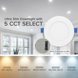 4 in. 5 CCT Slim Recessed LED Downlight, 750 Lumens, Color Selectable 2700K-5000K (12 Pack)