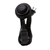 9 Foot 3 Outlet Foot Switch Extension Cord, Black (2 Pack)