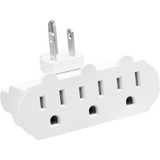 3-Outlet Swivel Grounded 180 Degree Wall Plug Adapter, ETL Listed (4-Pack)