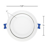 6 in. 5 CCT Slim Recessed LED Gimbal Downlight, Canless IC Rated, 1000 Lumens, Color Selectable 2700K-5000K