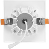 4 in. Slim Square Recessed Anti-Glare LED Downlight, White Trim, Canless IC Rated, 1200 Lumens, 5 CCT 2700K-5000K