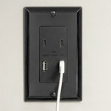 4 Port 4.8A USB Type-C / A Wall Outlet, Vertical Charging Ports, Wall Plate Included