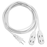 12 ft. 6 Outlet Twin Extension Cord, 2-Prong Power Strip (2 Pack)
