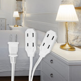 12 ft. 6 Outlet Twin Extension Cord, 2-Prong Power Strip (2 Pack)