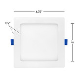 6 in. Slim Square Recessed LED Downlight, Canless IC Rated, 1000 Lumens, 5 CCT Color Selectable 2700K-5000K (12 Pack)