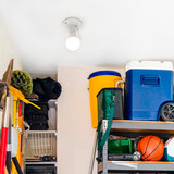 Plastic Light Bulb Socket Lamp Holder W/ Pull Chain, One-Piece Medium Base, Outlet Box Mount, 660W (2-Pack)