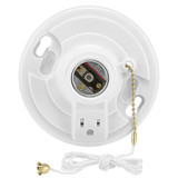 Plastic Light Bulb Socket Lamp Holder W/ Outlet And Pull Chain, One-Piece Medium Base, Outlet Box Mount, 660W (2-Pack)