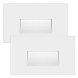 Horizontal LED Step Light, Indoor/Outdoor Stair Light, 3 CCT Color Selectable 3000K/4000K/5000K, White (2 Pack)