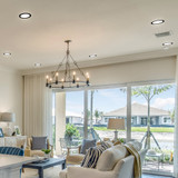 6 in. Slim Recessed LED Downlight, Black Trim, Canless IC Rated, 1000 Lumens, 5 CCT Color Selectable 2700K-5000K