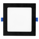 6 in. Slim Square Recessed LED Downlight, Black Trim, Canless IC Rated, 1000 Lumens, 5 CCT Color Selectable 2700K-5000K