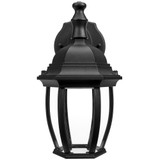 LED Outdoor Wall Light, Black w/ Clear Glass, Dusk to Dawn Sensor, 830 Lumens, 3 CCT 3000K-5000K - 11.5 in. Height