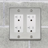 2 Gang Metal Wall Plate for Outlets or Light Switches, Stainless Steel Decorative Wall Plate (10 Pack)